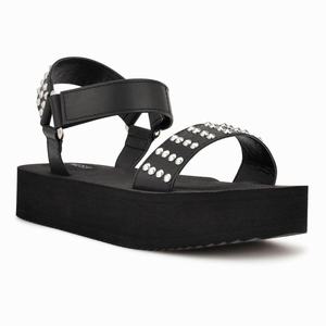 Nine West Comehere Studded Plateau Sandalen Zwart Nederland | DIF-403972